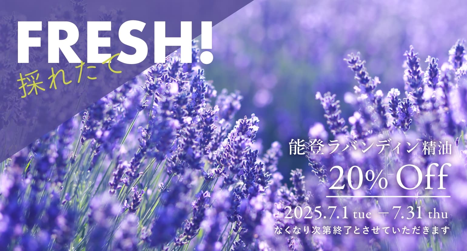 能登ラバンディン精油セールバナー