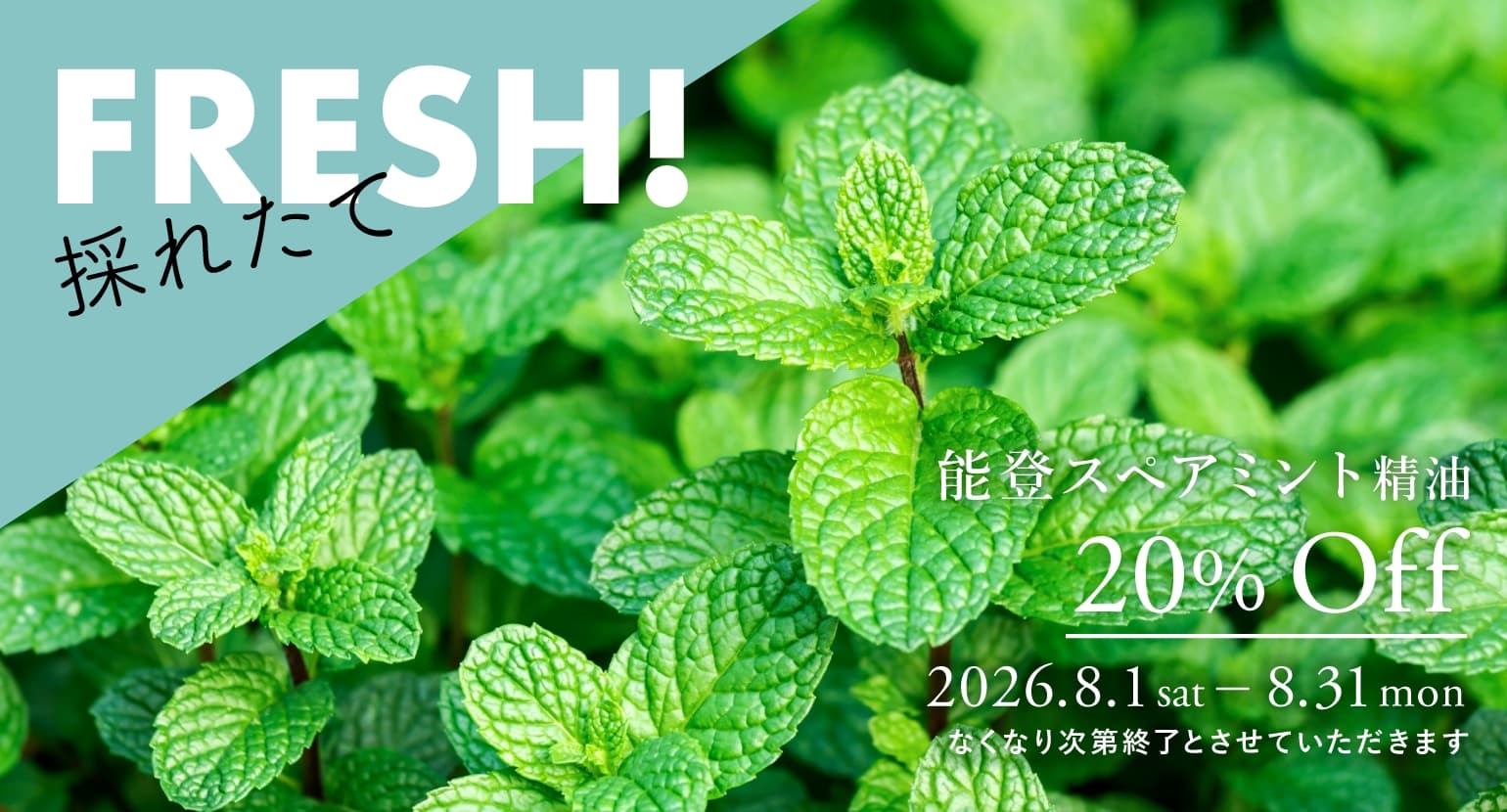 能登スペアミント精油セールバナー
