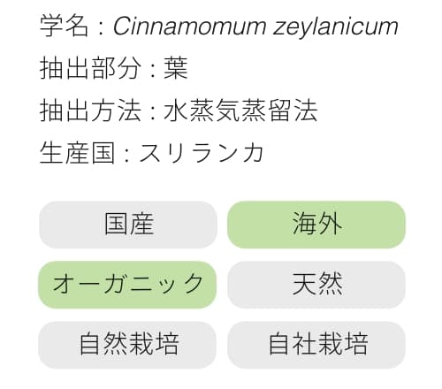 シナモンリーフ成分画像
